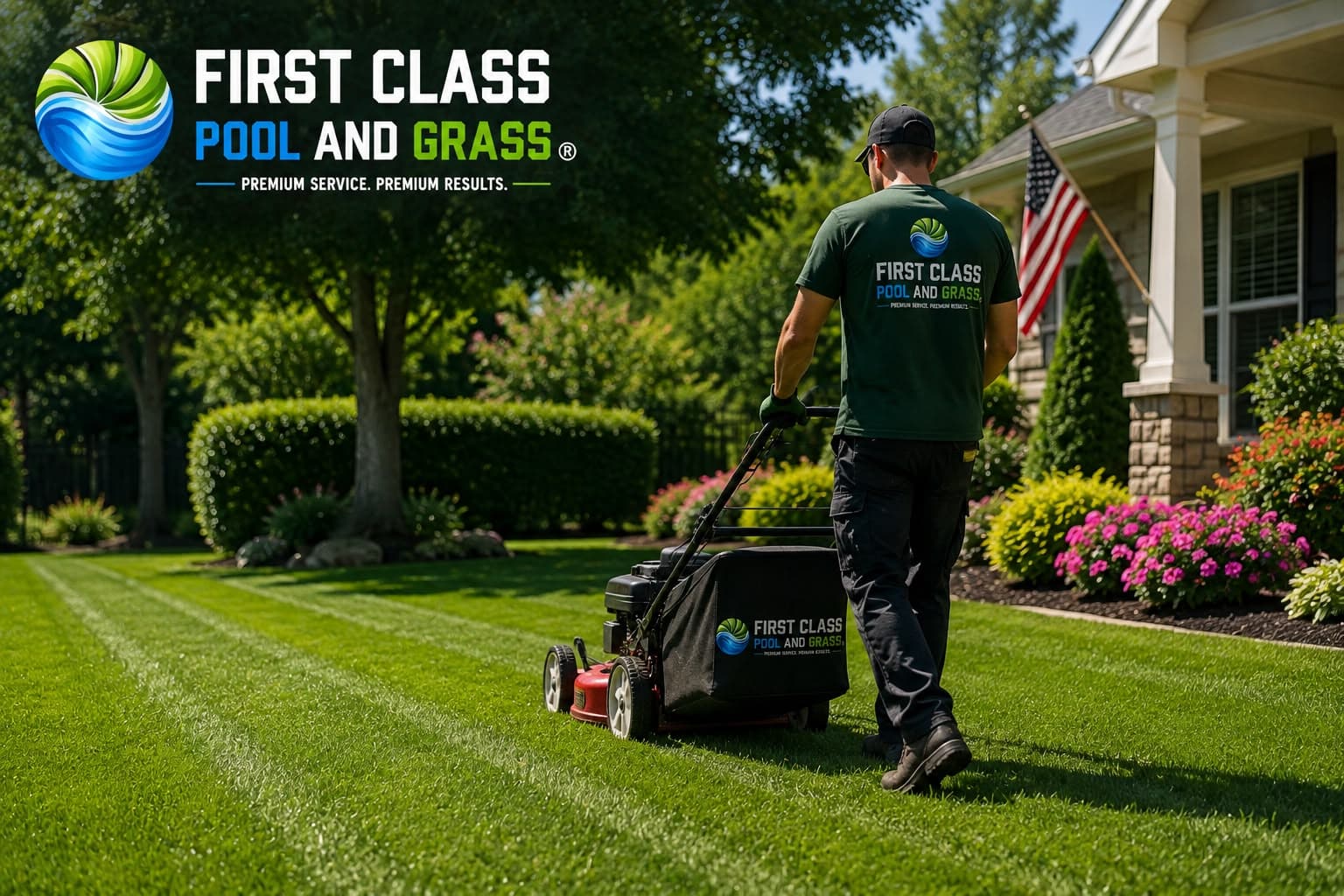 Lawn, Landscape & Hardscape crew at work